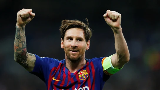 Messi celebra un gol con el Barcelona Messi celebra un gol con el Barcelona