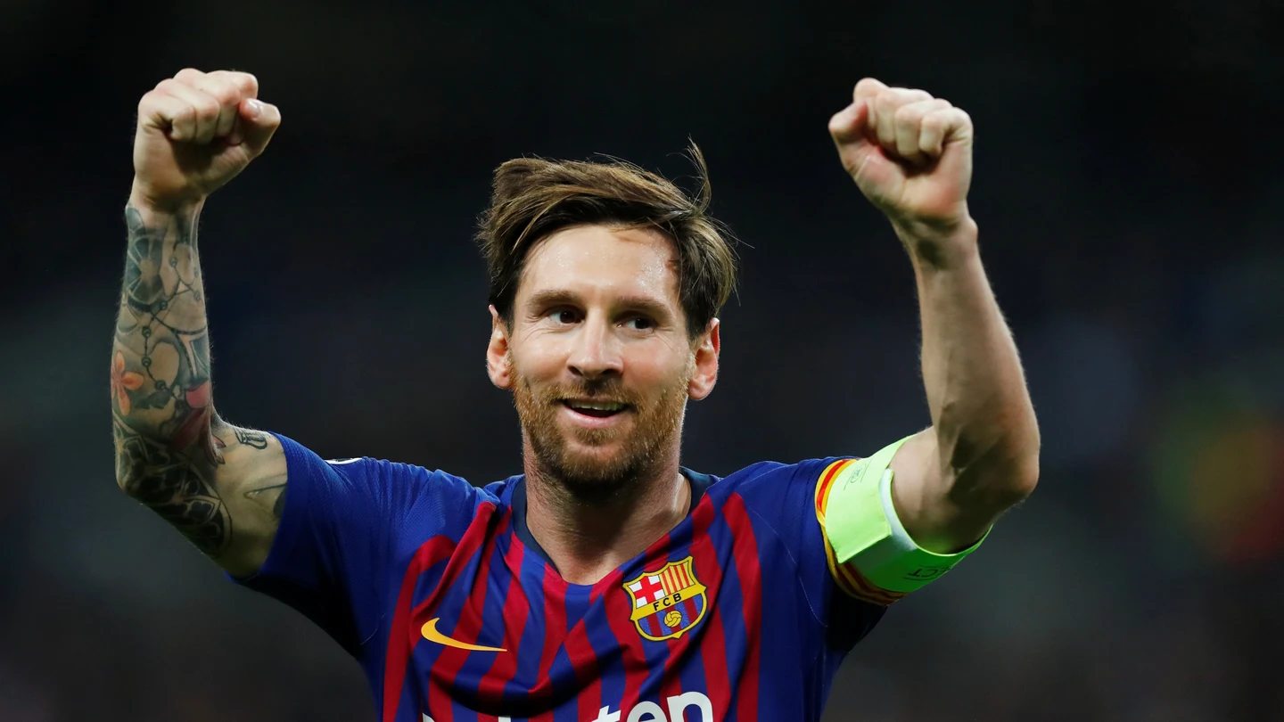 Messi celebra un gol con el Barcelona Messi celebra un gol con el Barcelona
