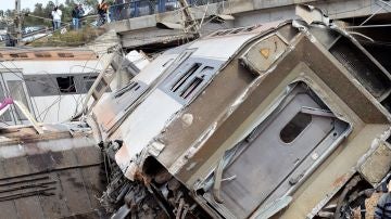 Imagen del tren descarrilado en Marruecos