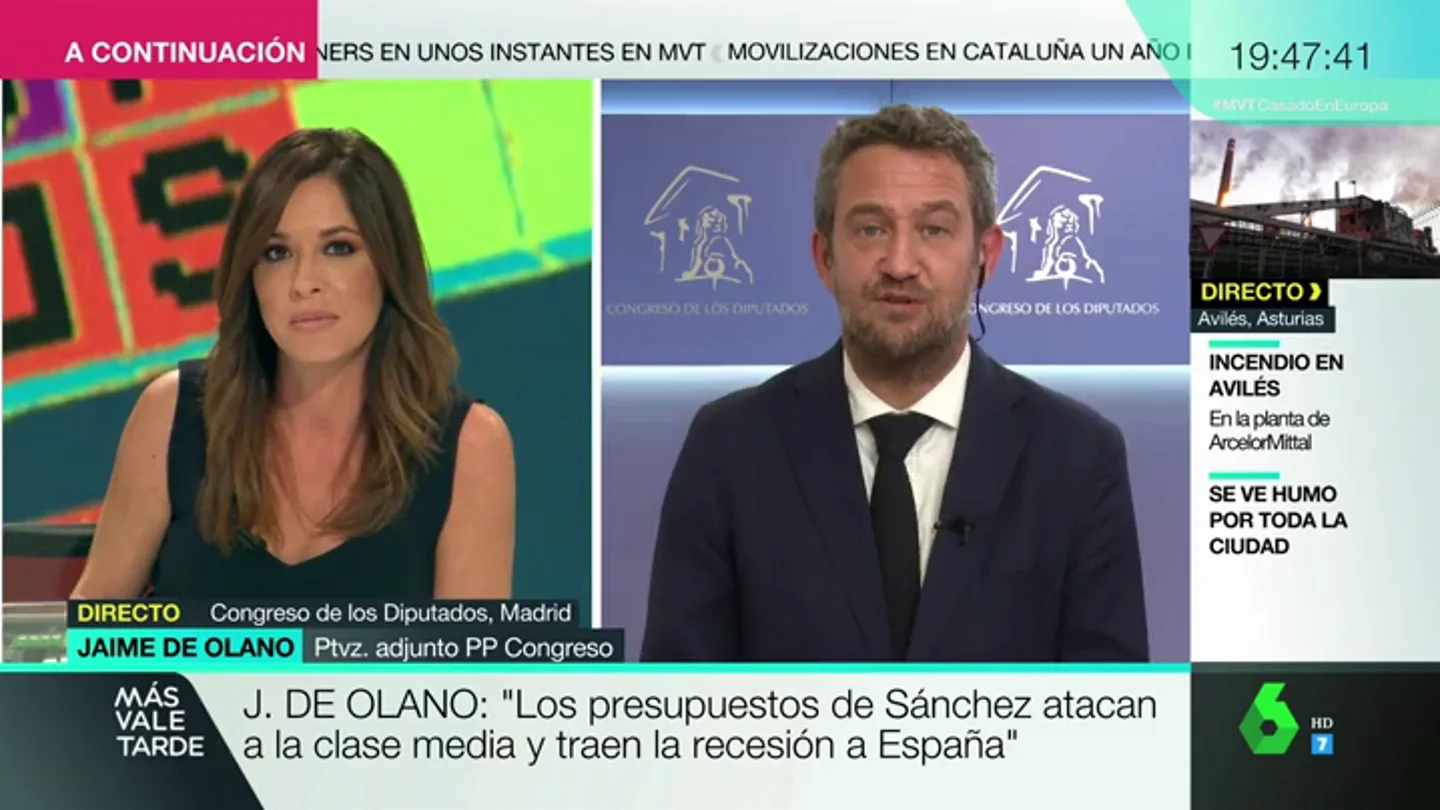Jaime de Olano, sobre los Presupuestos del Gobierno y Podemos: "El proyecto es perjudicial porque ataca a las clases medias" Jaime de Olano, sobre los Presupuestos del Gobierno y Podemos: "El proyecto es perjudicial porque ataca a las clases medias"