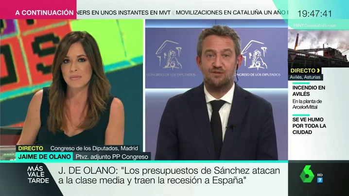 Jaime de Olano, sobre los Presupuestos del Gobierno y Podemos: "El proyecto es perjudicial porque ataca a las clases medias" Jaime de Olano, sobre los Presupuestos del Gobierno y Podemos: "El proyecto es perjudicial porque ataca a las clases medias"