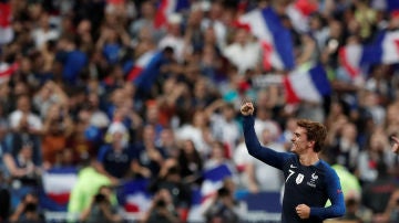 Griezmann celebra uno de sus goles contra Alemania