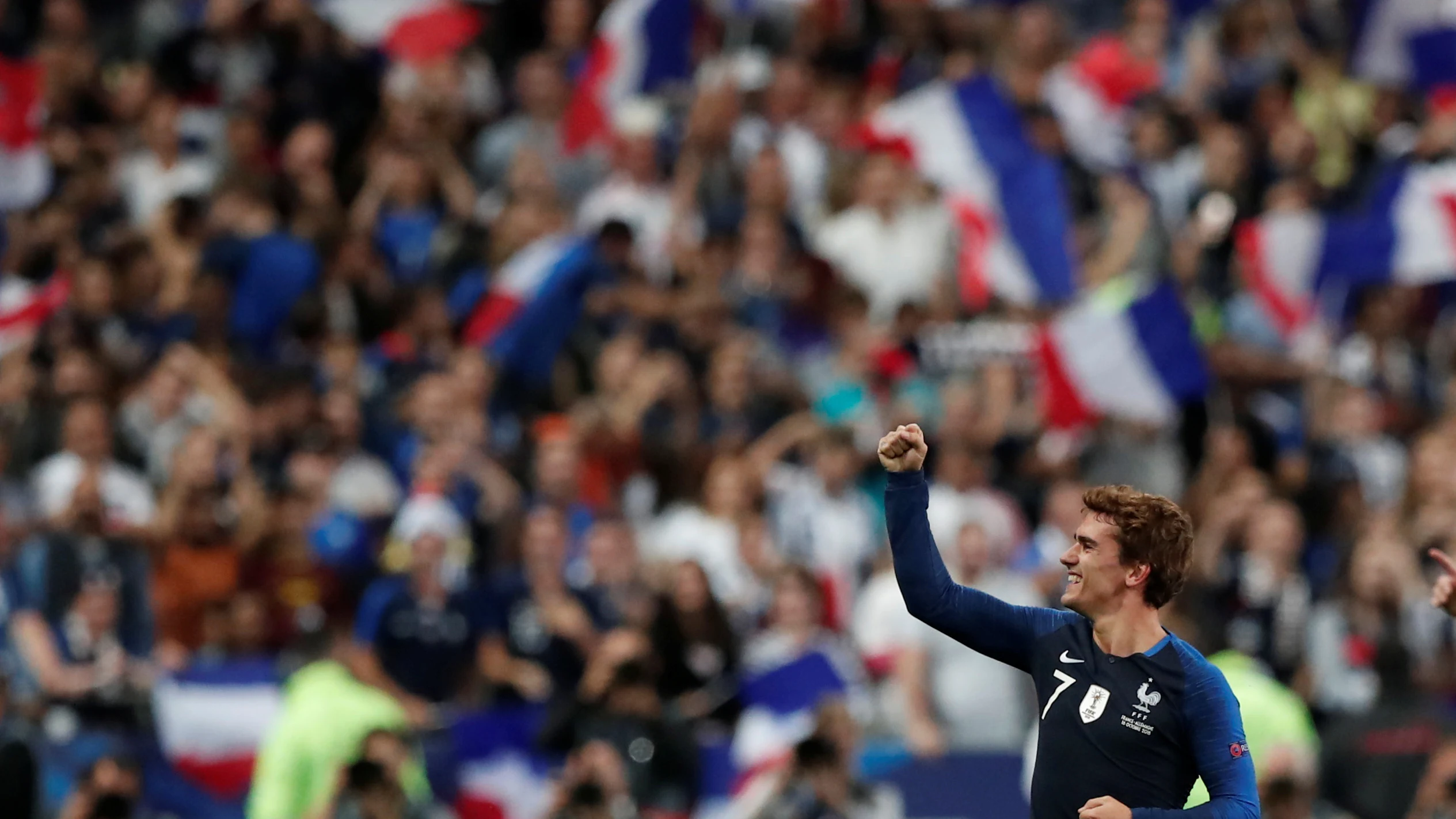 Griezmann celebra uno de sus goles contra Alemania