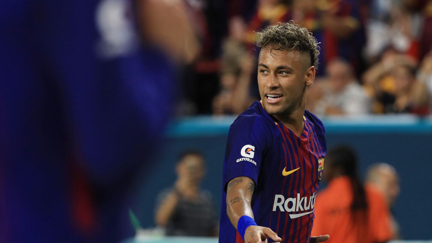 Neymar celebra un gol con el Barcelona