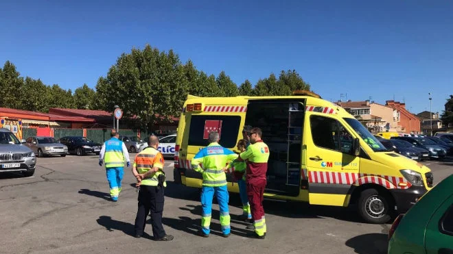 Una ambulancia en el lugar del suceso