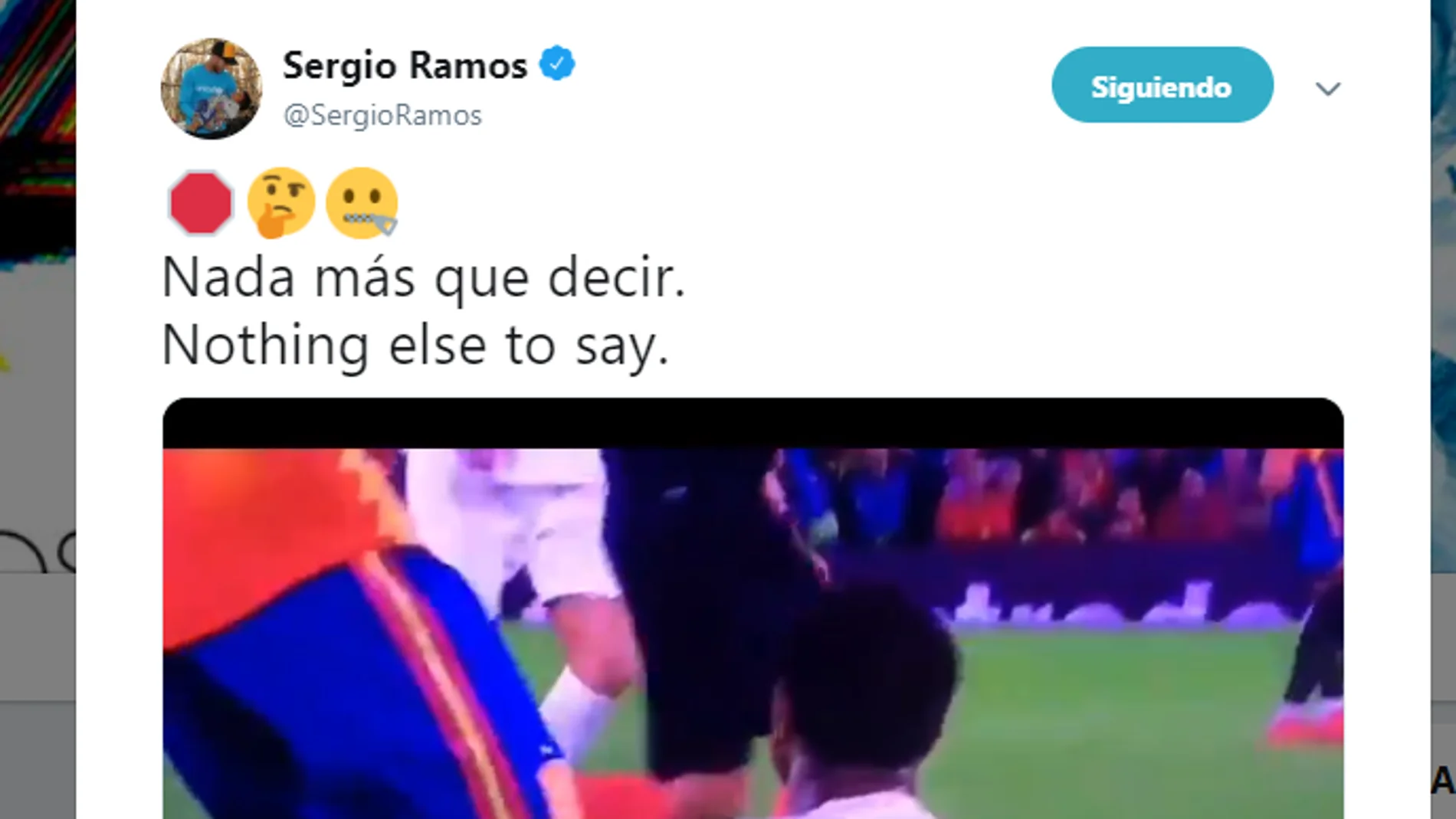 El tuit de Sergio Ramos