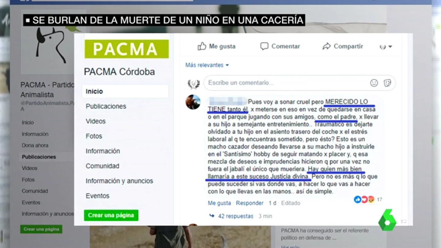 Cientos de internautas se burlan del fallecimiento de un niño en una cacería: "Ese será el trofeo de su padre" Cientos de internautas se burlan del fallecimiento de un niño en una cacería: "Ese será el trofeo de su padre"