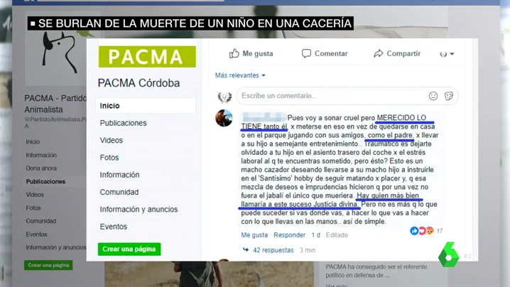 Cientos de internautas se burlan del fallecimiento de un niño en una cacería: "Ese será el trofeo de su padre"