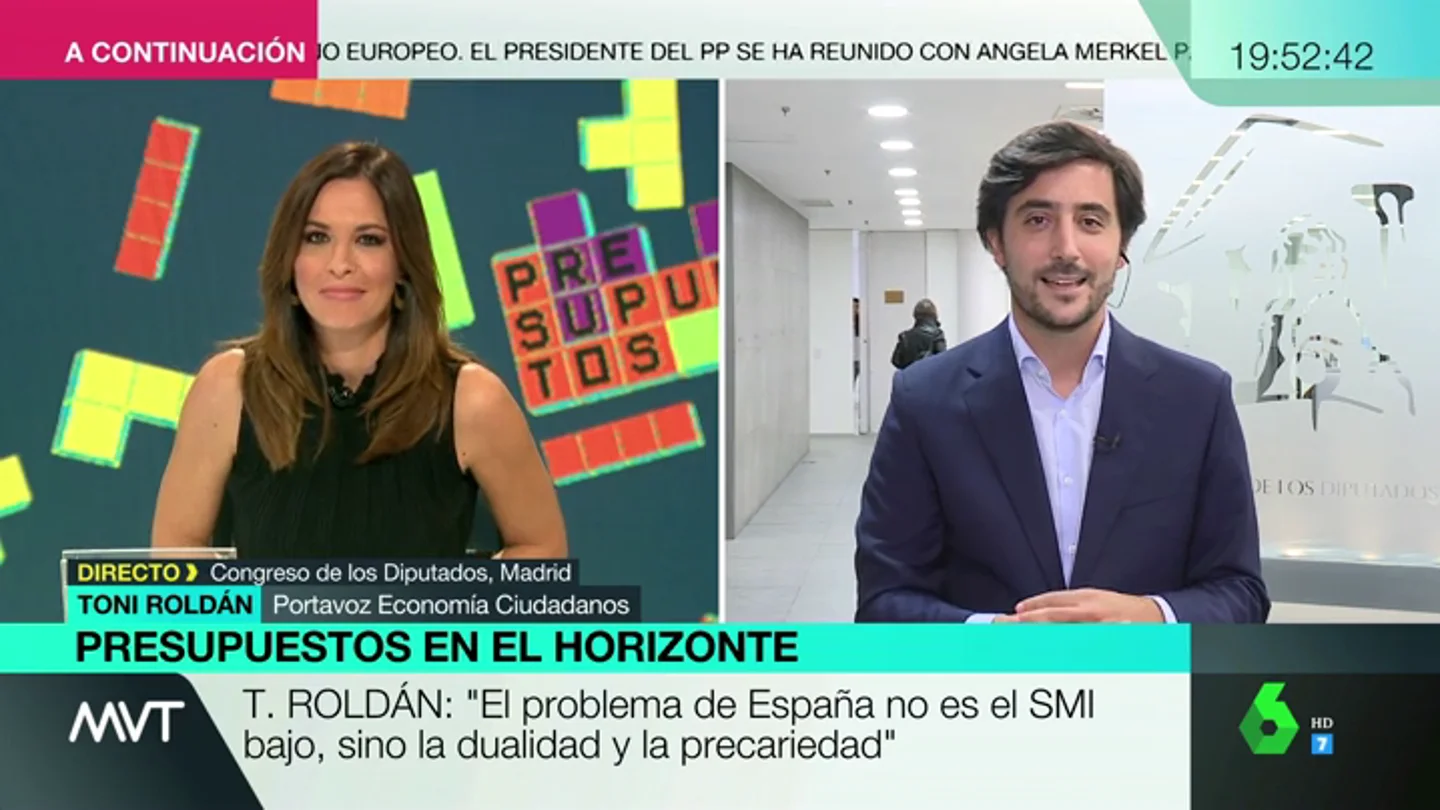 Toni Roldán, portavoz de Economía de Ciudadanos: "Los presupuestos de Sánchez son potencialmente ilegales" Toni Roldán, portavoz de Economía de Ciudadanos: "Los presupuestos de Sánchez son potencialmente ilegales"