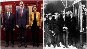 A la izquierda, Felipe VI en 2018; a la derecha, Alfonso XIII en 1919