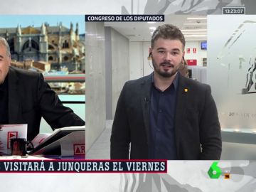 El "cariñoso" mensaje de Rufián a Podemos: "Presionad igual al Gobierno que a los partidos catalanes por los PGE" El "cariñoso" mensaje de Rufián a Podemos: "Presionad igual al Gobierno que a los partidos catalanes por los PGE"