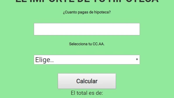 Calculadora de los impuestos de la hipoteca