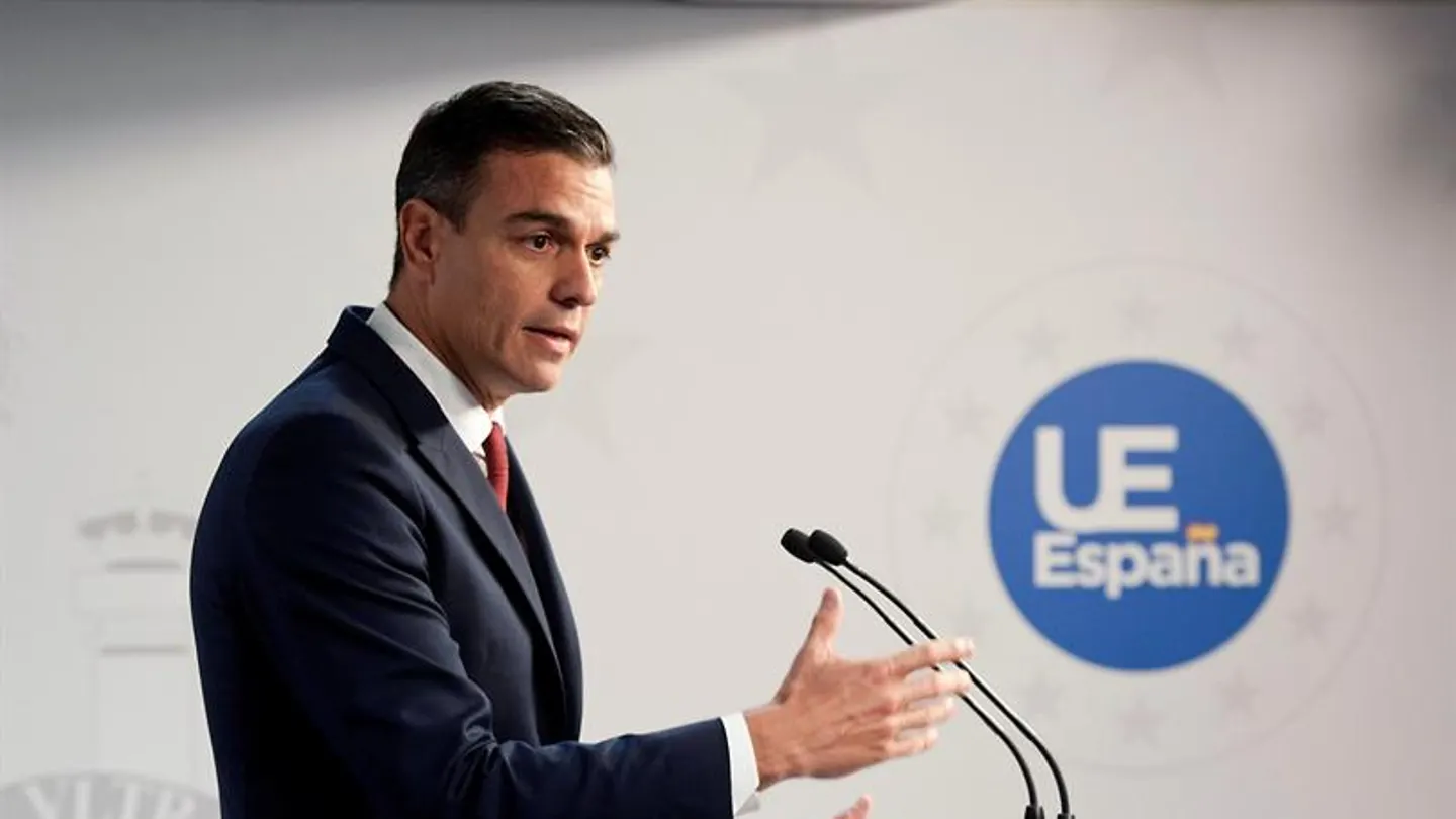 Pedro Sánchez declara tras una reunión del Consejo Europeo El presidente del Gobierno, Pedro Sánchez, en la rueda de prensa tras la reunión del Consejo Europeo