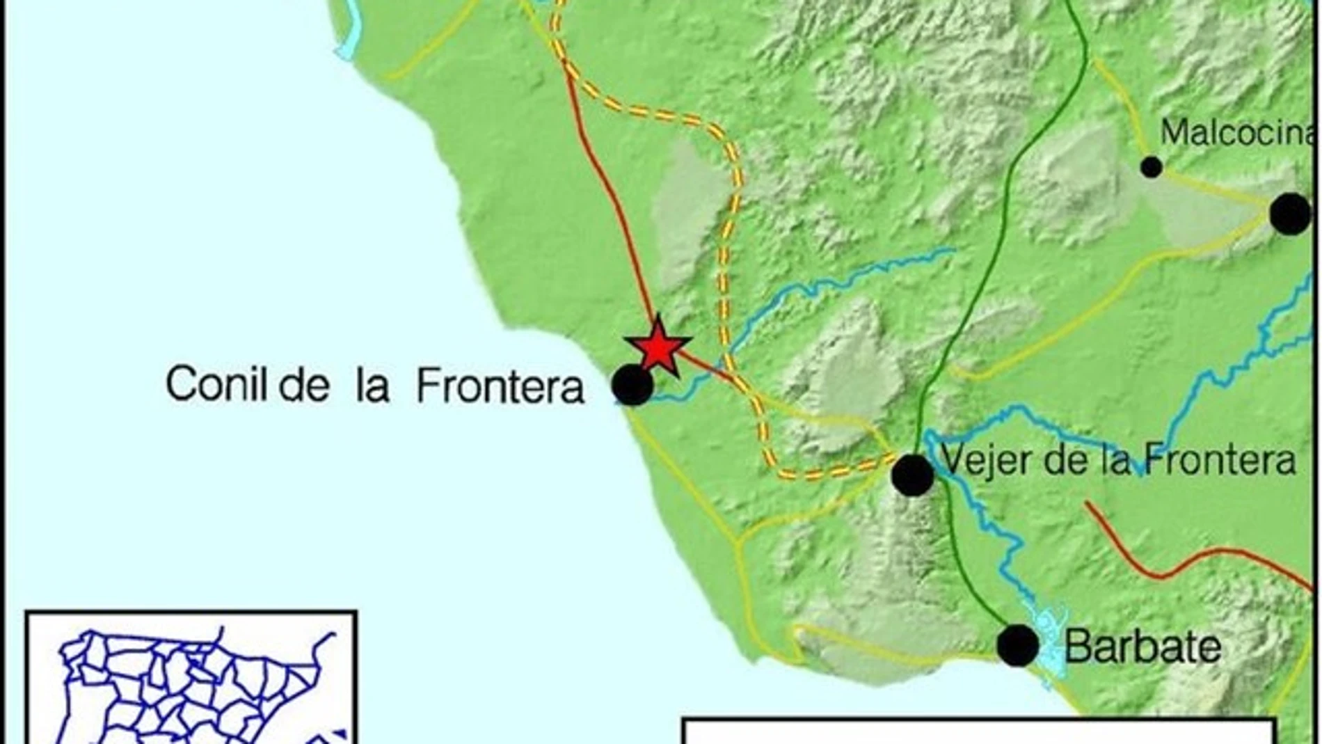 Registrado un terremoto de magnitud 4 en Conil de la Frontera