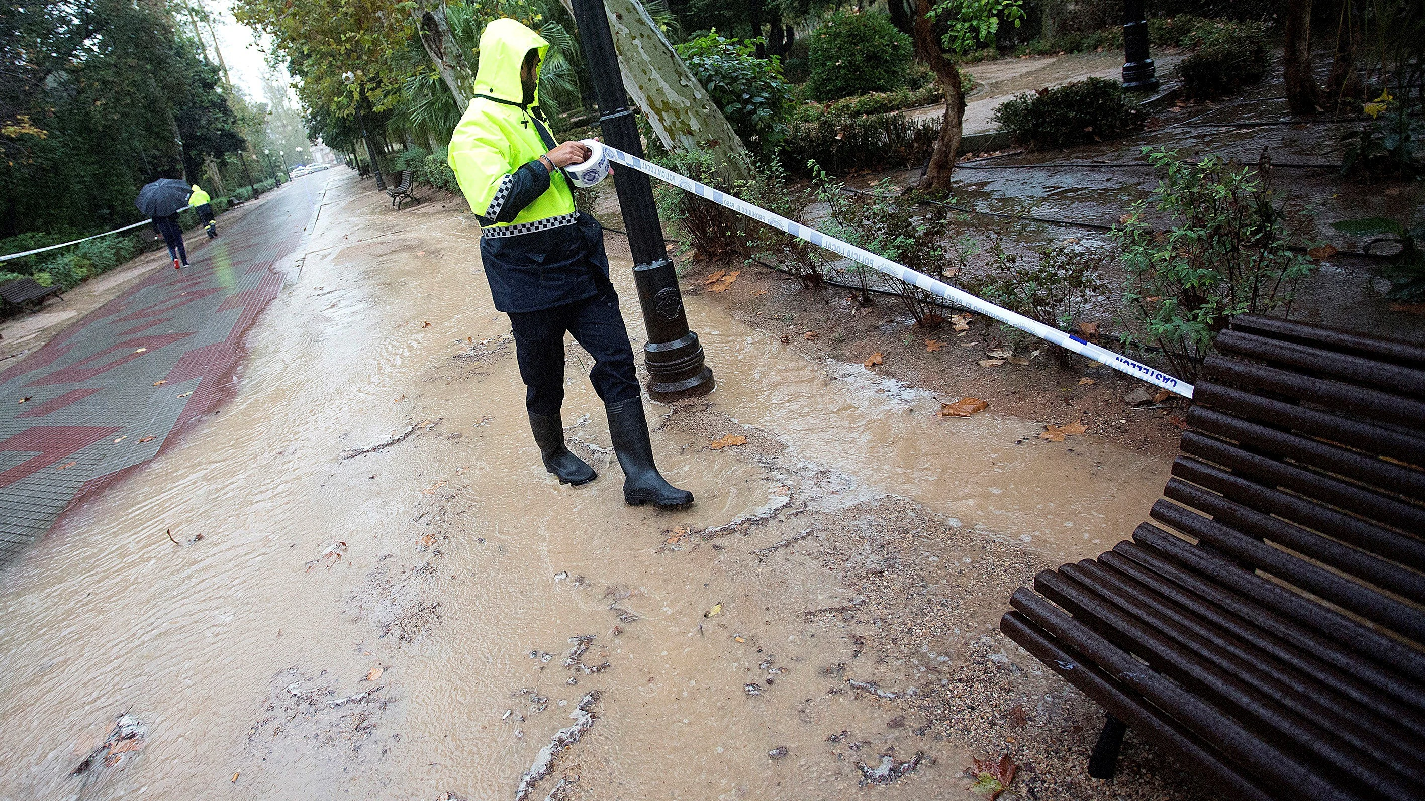 La lluvia que caía a primera hora de la tarde en el centro de Castellón