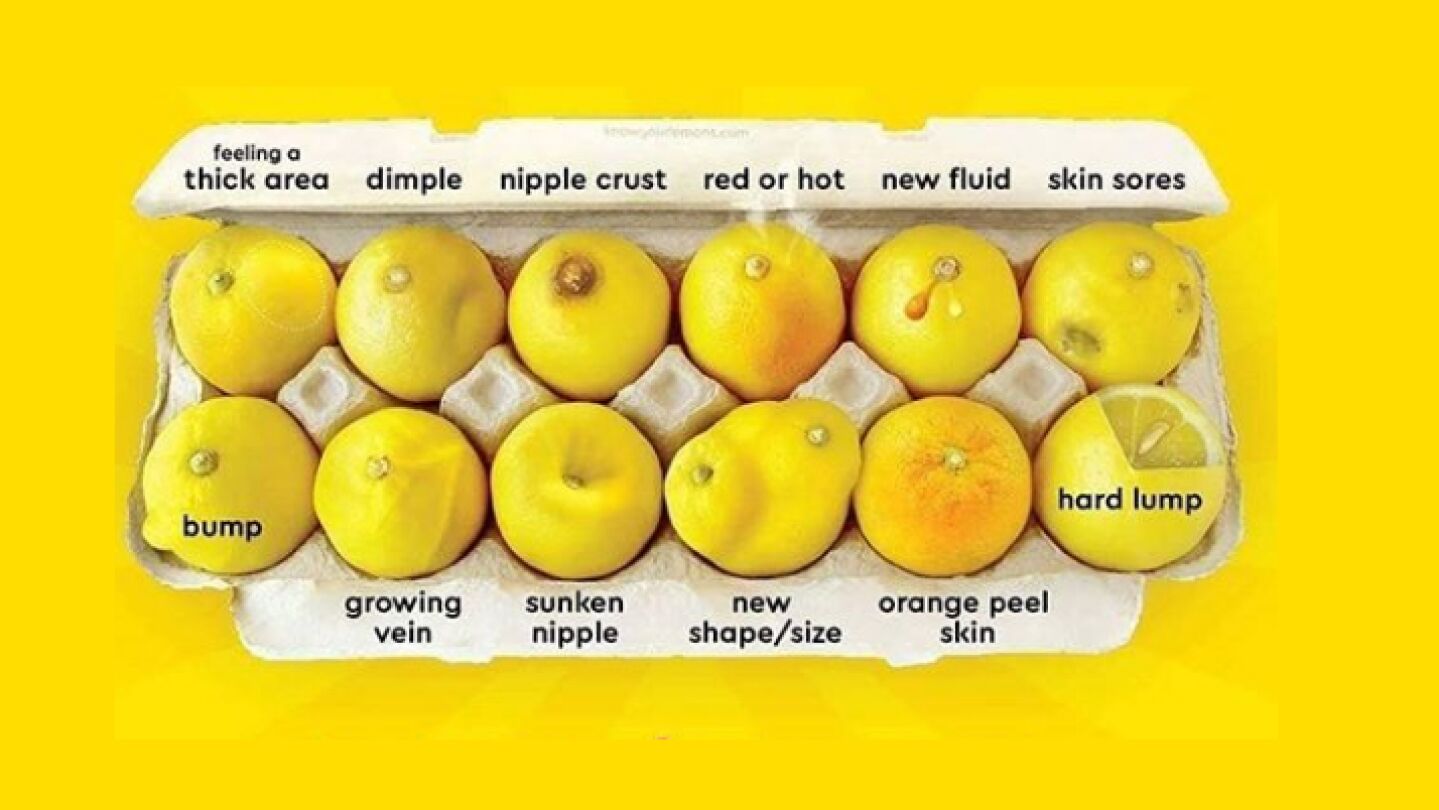 'Conoce tus limones': la gu&iacute;a para identificar las 12 se&ntilde;ales visibles del c&aacute;ncer de mama