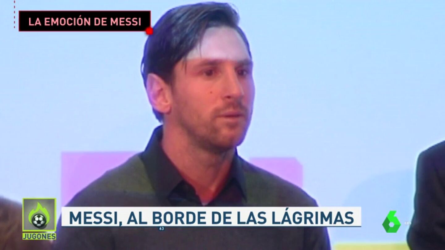 La emoci&oacute;n de Messi durante un acto contra el c&aacute;ncer infantil