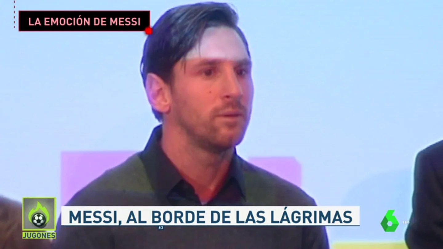 La emoción de Messi durante un acto contra el cáncer infantil La emoción de Messi durante un acto contra el cáncer infantil