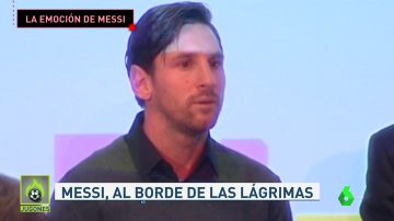 La emoción de Messi durante un acto contra el cáncer infantil