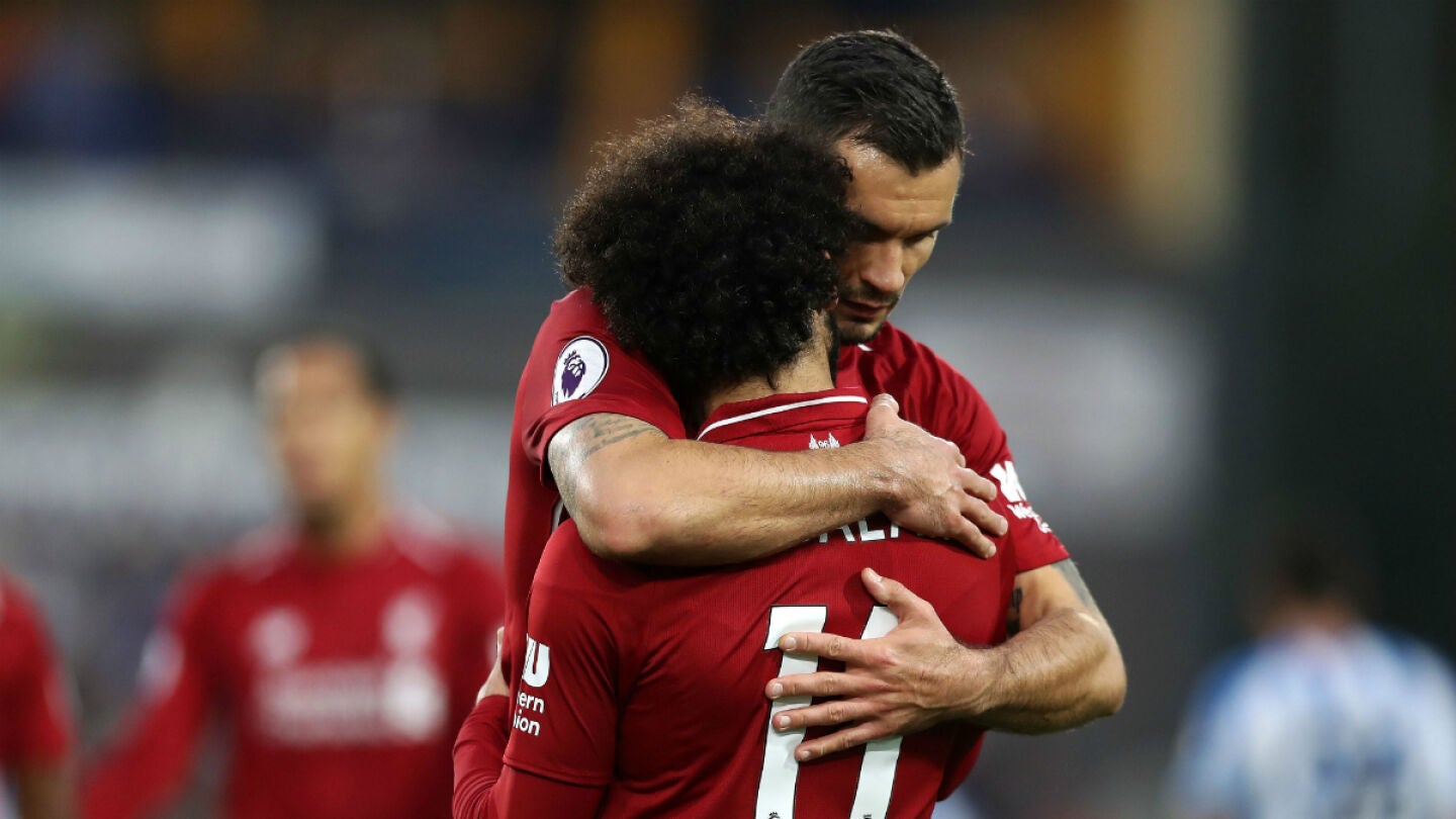 Salah celebra un gol