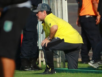 Maradona, durante un partido del Dorados de Sinaloa Maradona, durante un partido del Dorados de Sinaloa