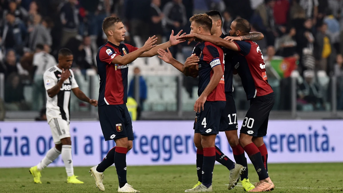 El Génova celebra un gol ante la Juventus