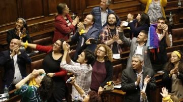 Diputados de Uruguay celebran la aprobación de la ley integral para las personas trans