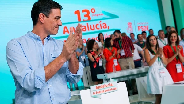 Pedro Sánchez en un acto en Andalucía