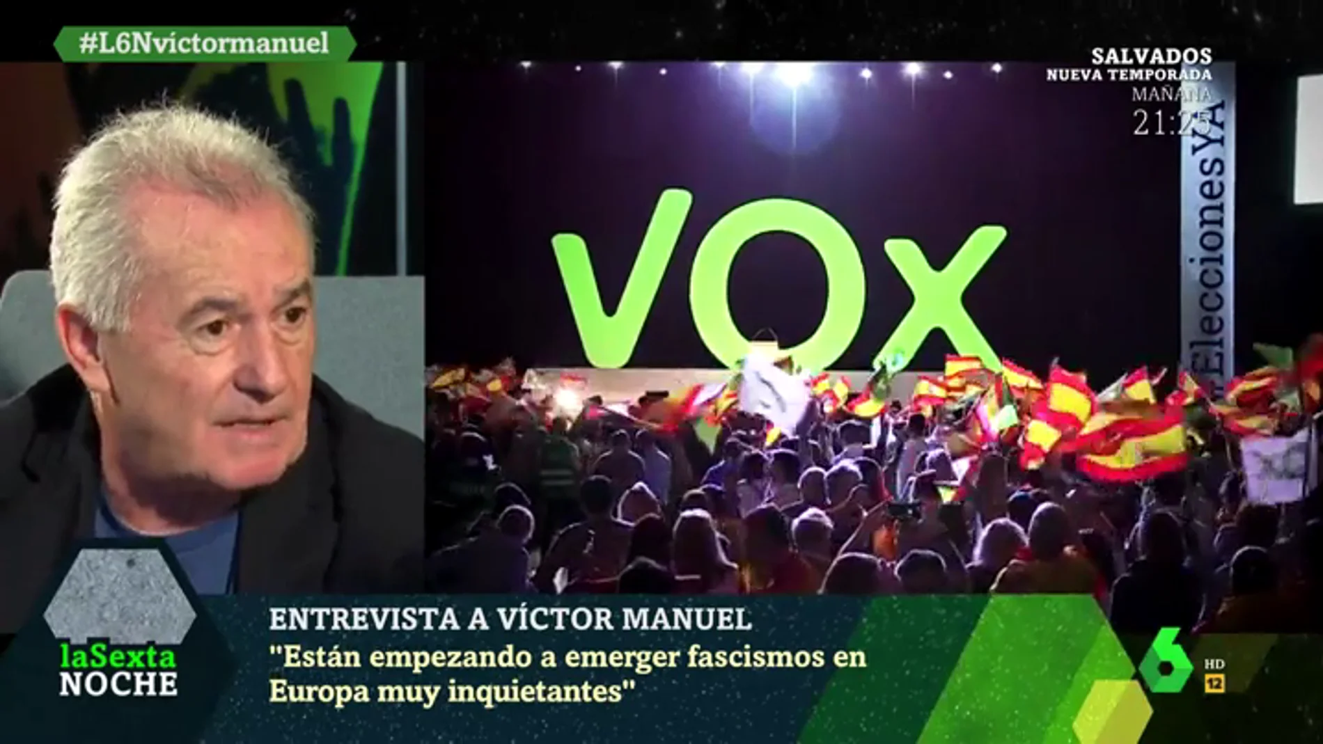 Víctor Manuel, sobre el auge de VOX: "Esas tendencias han existido siempre en España pero faltaba uno que tocara el silbato"