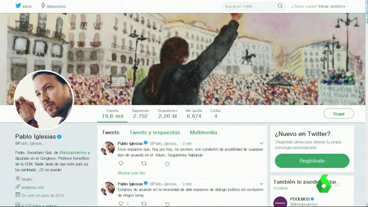 Cuenta de Twitter de Pablo Iglesias Cuenta de Twitter de Pablo Iglesias