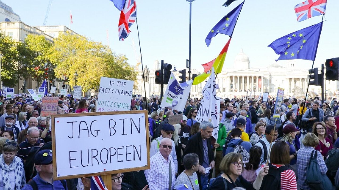 Manifestaci&oacute;n contraria al Brexit en Londres
