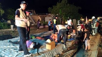 Imagen de Taiwán tras el accidente de tren