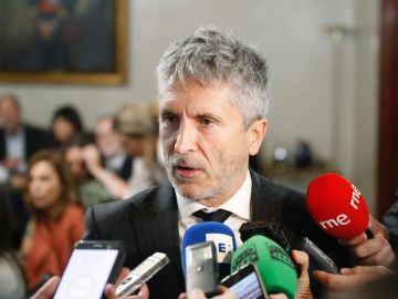 El ministro del Interior, Fernando Grande-Marlaska, atiende a los medios de comunicación. El ministro del Interior, Fernando Grande-Marlaska, atiende a los medios de comunicación.