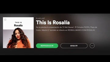 Imagen de la filtración de Spotify sobre el concierto de Rosalía