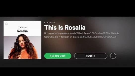 Imagen de la filtración de Spotify sobre el concierto de Rosalía Imagen de la filtración de Spotify sobre el concierto de Rosalía