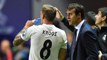 Kroos, con Julen Lopetegui en un partido del Madrid