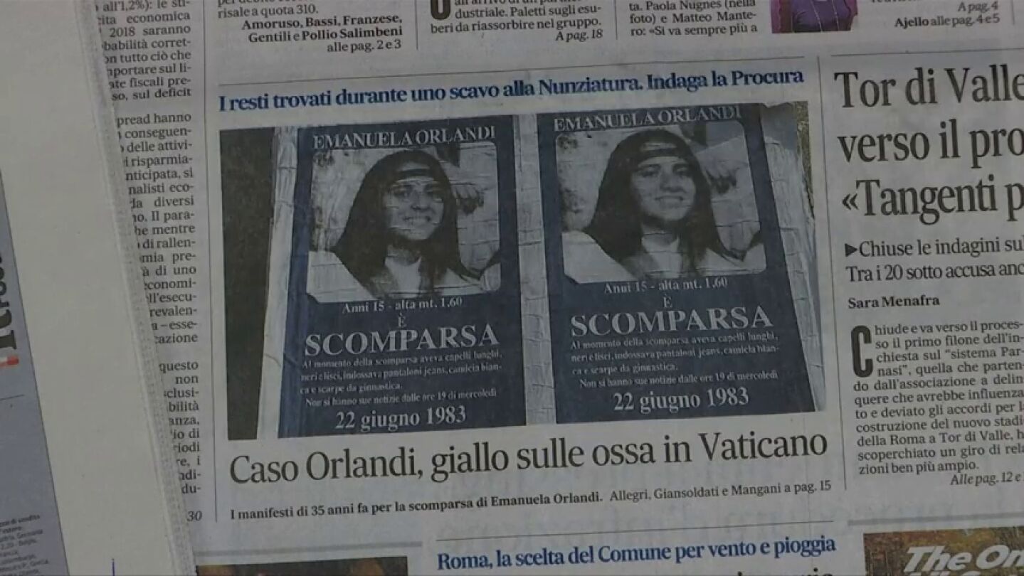 VIDEO: Los restos &oacute;seos hallados en el Vaticano podr&iacute;an ser de Emanuela Orlandi, la joven desaparecida desde 1983