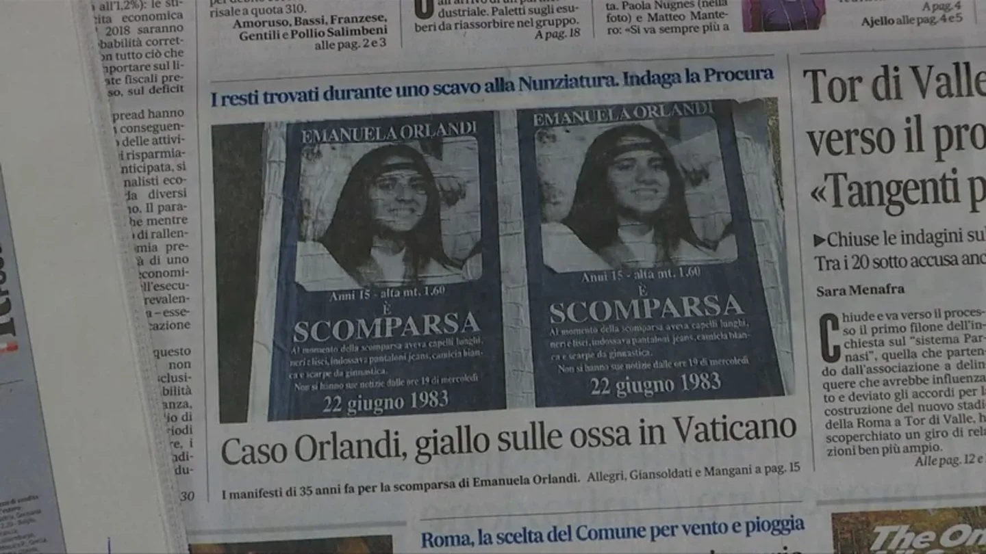 Los restos óseos hallados en el Vaticano podrían ser de Emanuela Orlandi, la joven desaparecida desde 1983 VIDEO: Los restos óseos hallados en el Vaticano podrían ser de Emanuela Orlandi, la joven desaparecida desde 1983