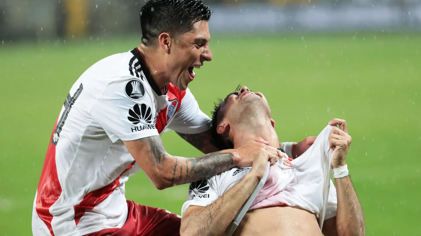 Los jugadores de River Plate celebran su victoria contra Gremio Los jugadores de River Plate celebran su victoria contra Gremio