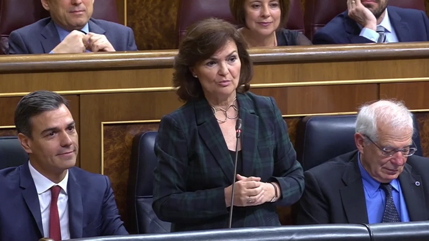 La vicepresidenta del Gobierno, Carmen Calvo La vicepresidenta del Gobierno, Carmen Calvo