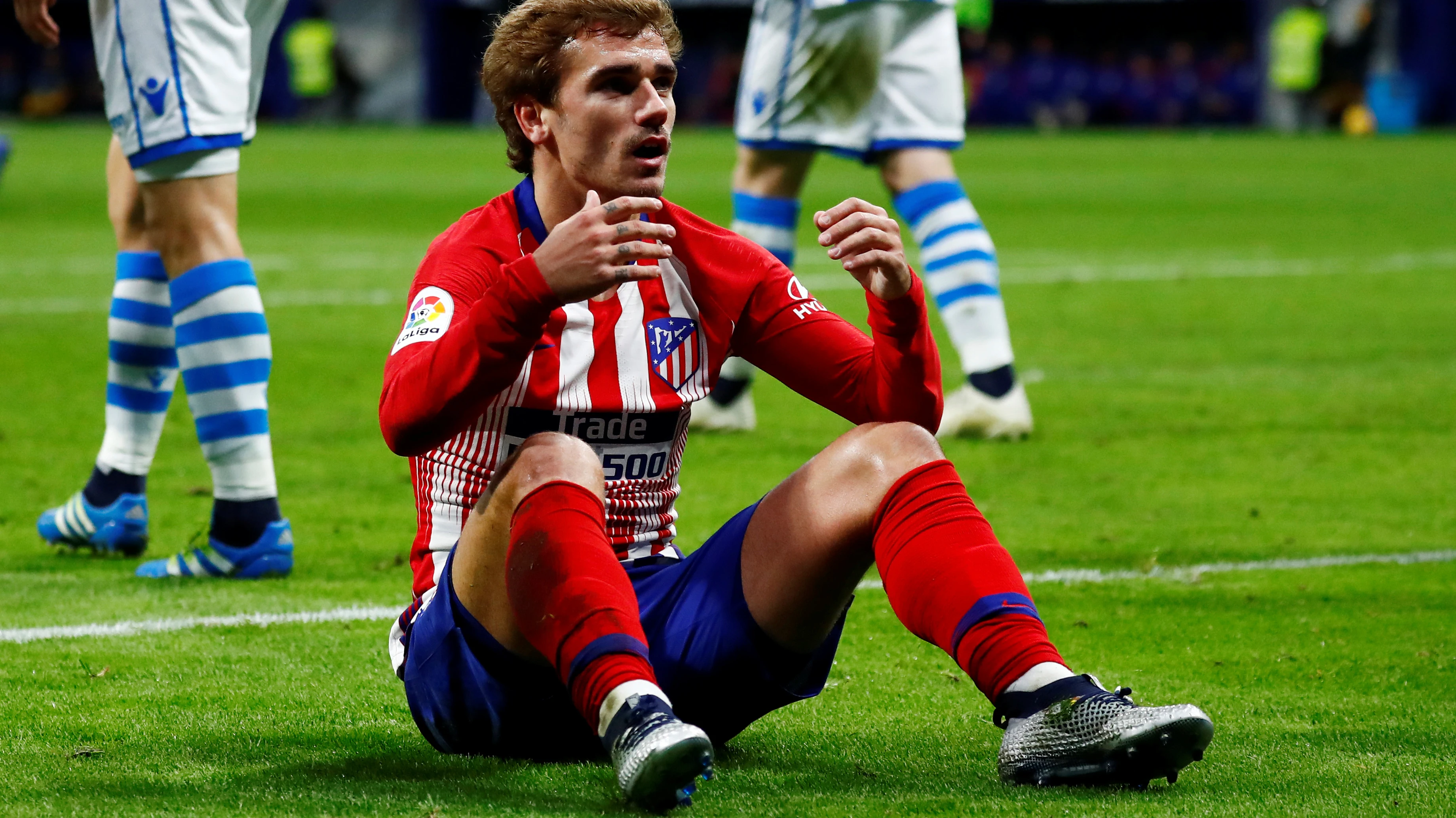 Griezmann, durante el partido contra la Real Sociedad