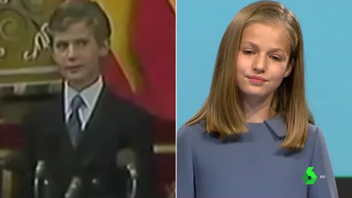 El príncipe no levantó la vista y su reconocimiento fue más cálido: diferencias entre los discursos de Leonor y del rey Felipe a los 13 años