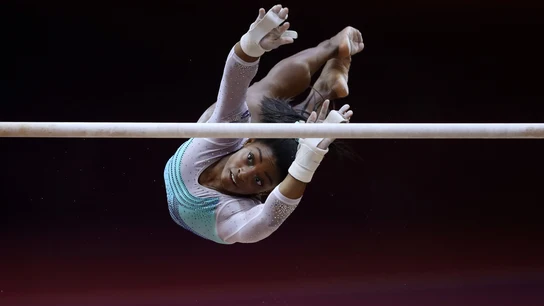 Simone Biles, en plena acción Simone Biles, en plena acción