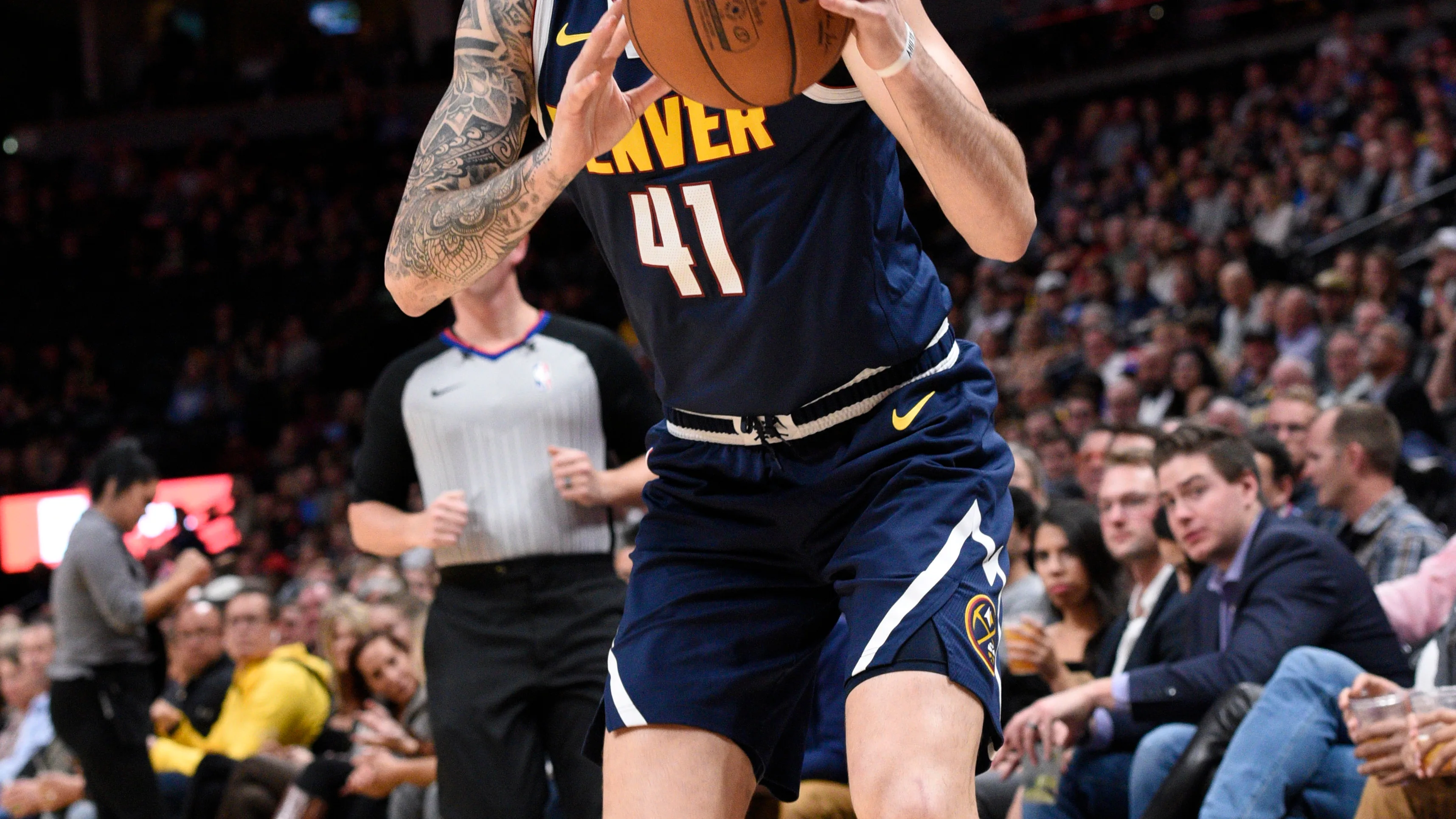 Juancho Hernangómez, durante un partido con los Nuggets