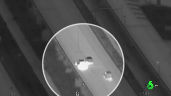 Rociando con extintores a la Policía: las imágenes aéreas de la persecución Rociando con extintores a la Policía: las imágenes aéreas de la persecución