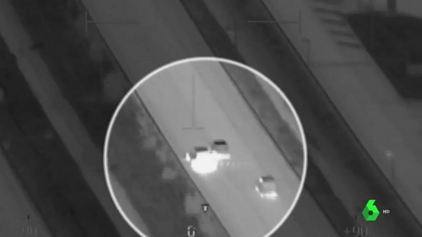 Rociando con extintores a la Policía: las imágenes aéreas de la persecución Rociando con extintores a la Policía: las imágenes aéreas de la persecución