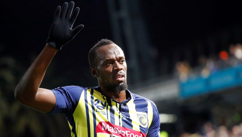 Usain Bolt, durante un partido con el Central Coast Mariners