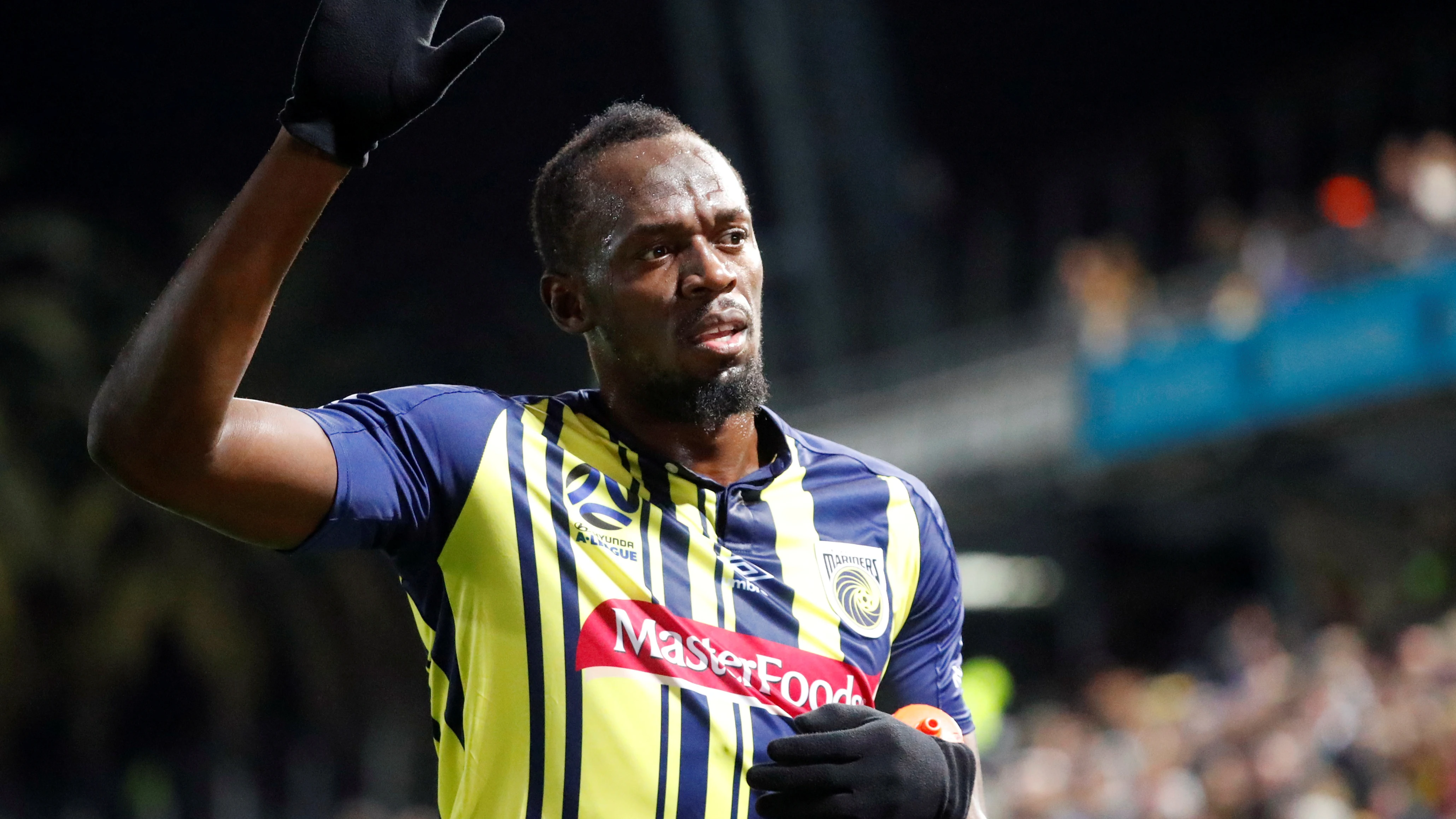 Usain Bolt, durante un partido con el Central Coast Mariners