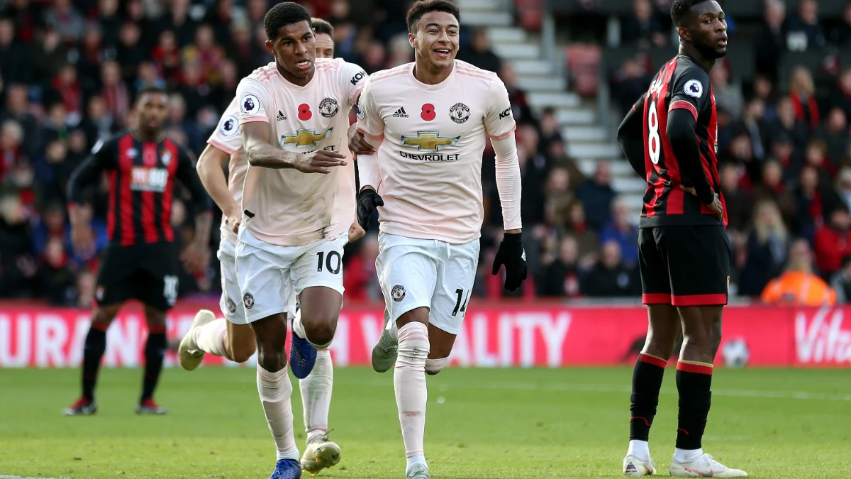 El Manchester United celebra un gol