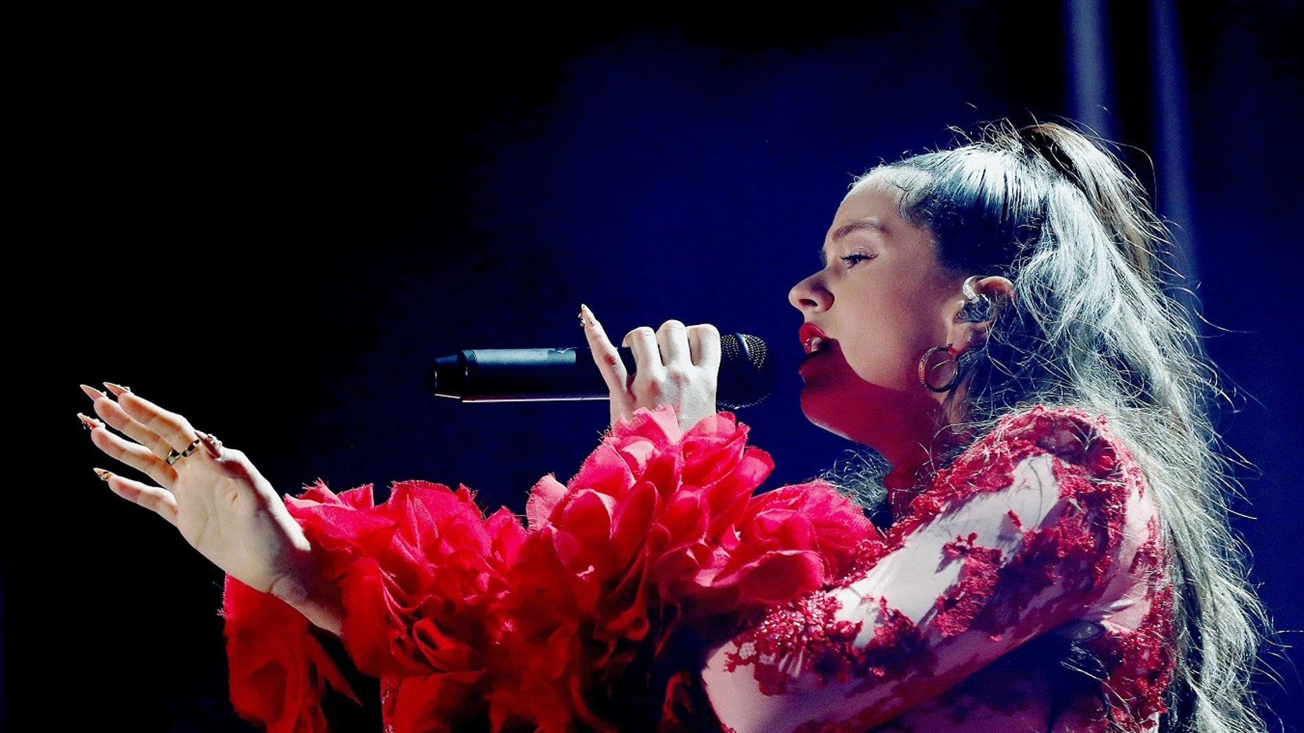 Imagen de Rosalía durante un concierto en Madrid